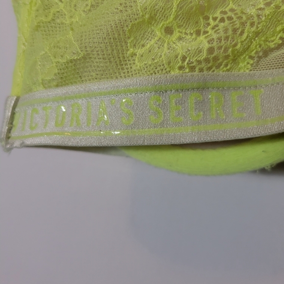 VS Neon Yellow Push Up Bra - Picture 4 of 5